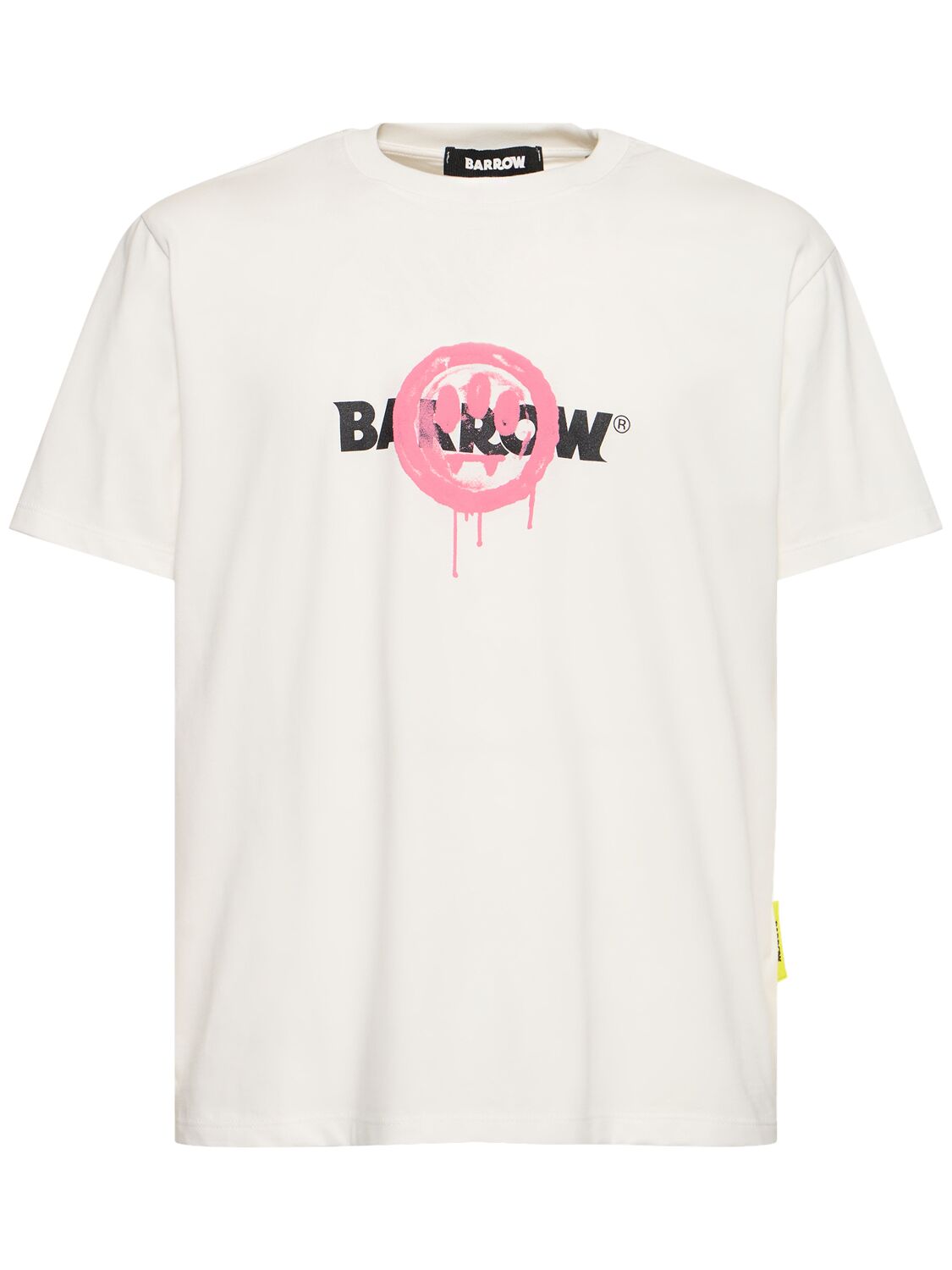 Barrow Printed Cotton T-shirt In Off White