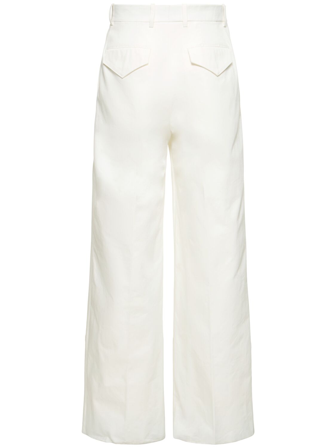 Shop Jil Sander Wide Leg Cotton Gabardine Pants In White Optic