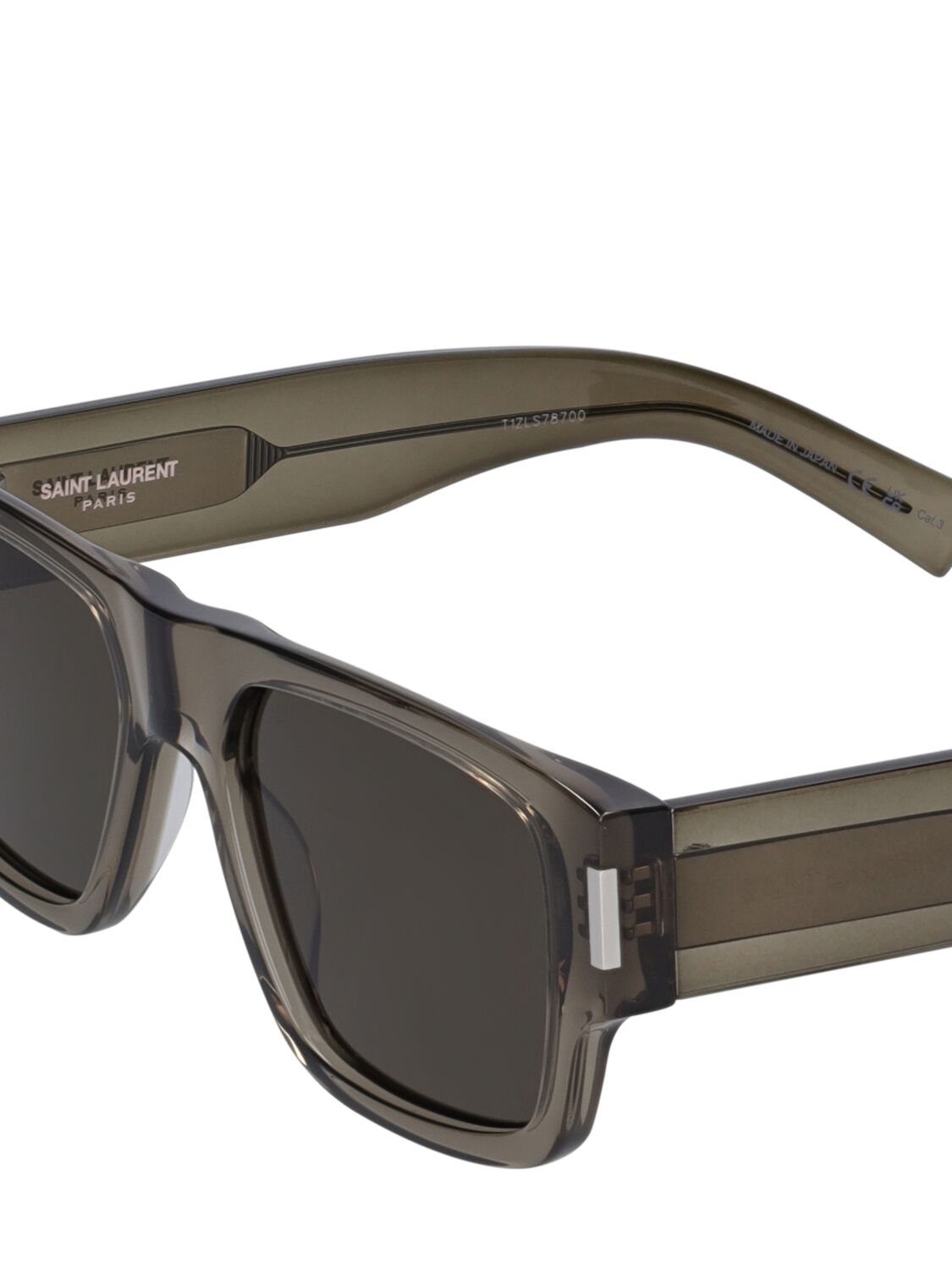 Shop Saint Laurent Sl 659 Acetate Sunglasses In 회갈색