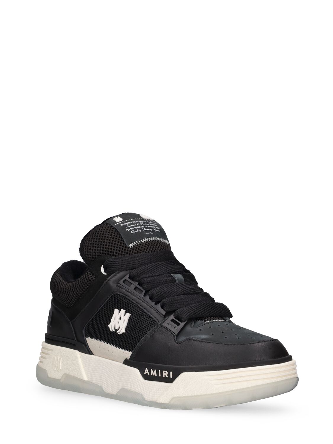 Shop Amiri Ma-1 Leather Low Top Sneakers In Black