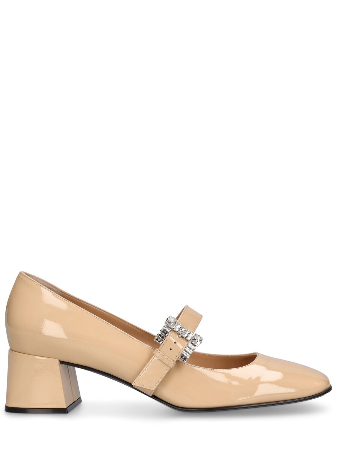 Sergio Rossi 45mm Patent Leather Pumps In Nude