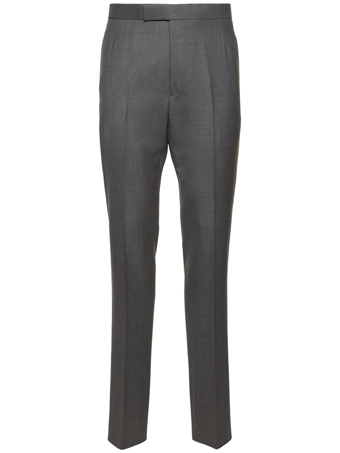 Thom Browne Wool Straight Pants In Med Grey