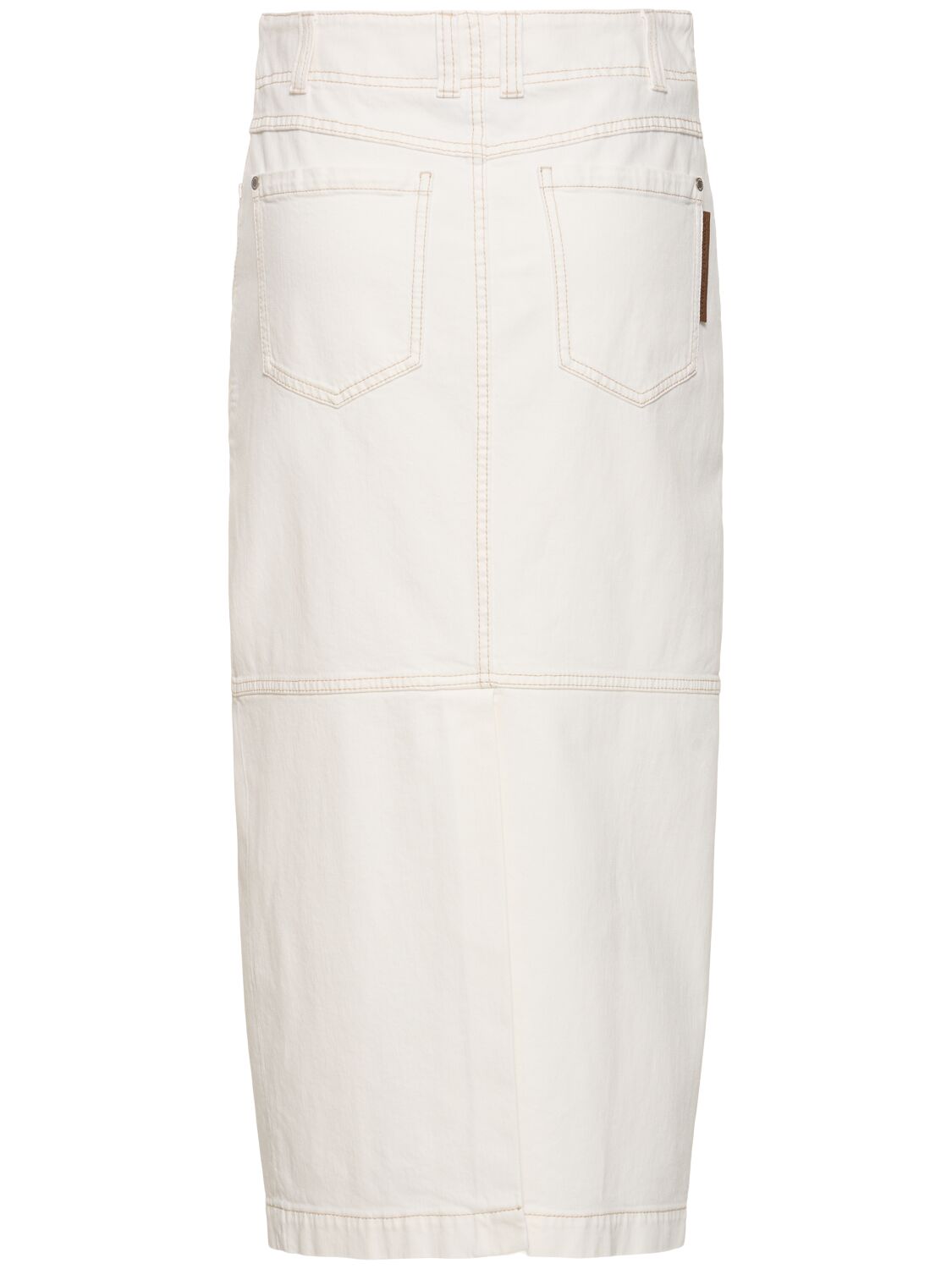 Shop Brunello Cucinelli Cotton Bull Midi Skirt In White