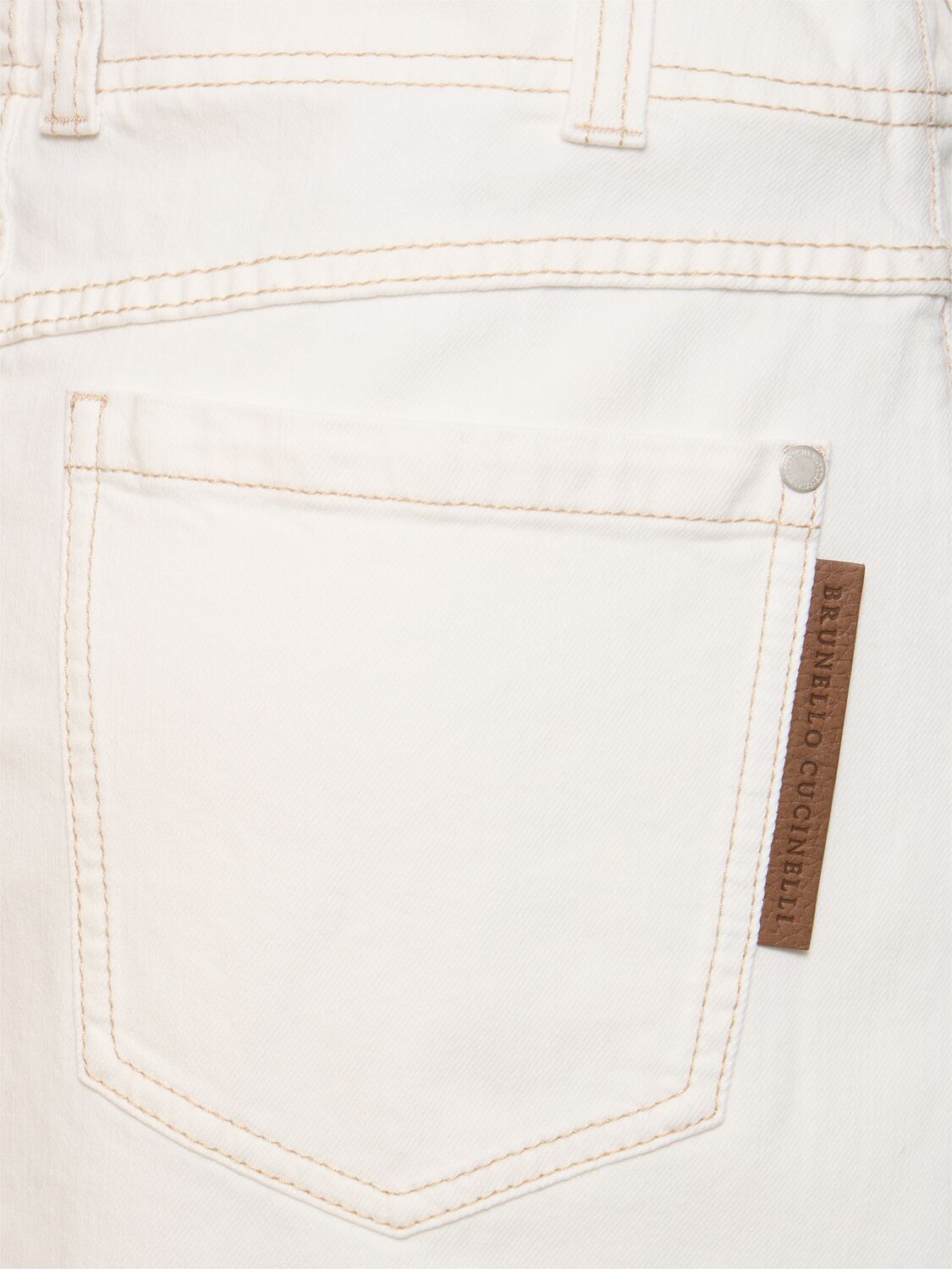 Shop Brunello Cucinelli Cotton Bull Midi Skirt In White