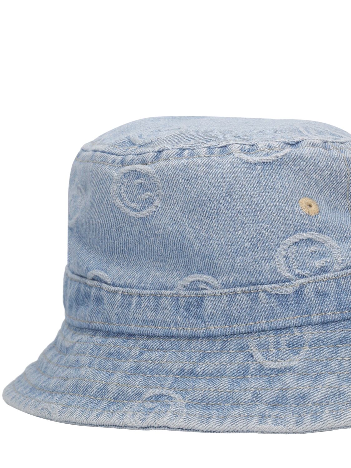 Shop Molo Smile Printed Cotton Denim Bucket Hat
