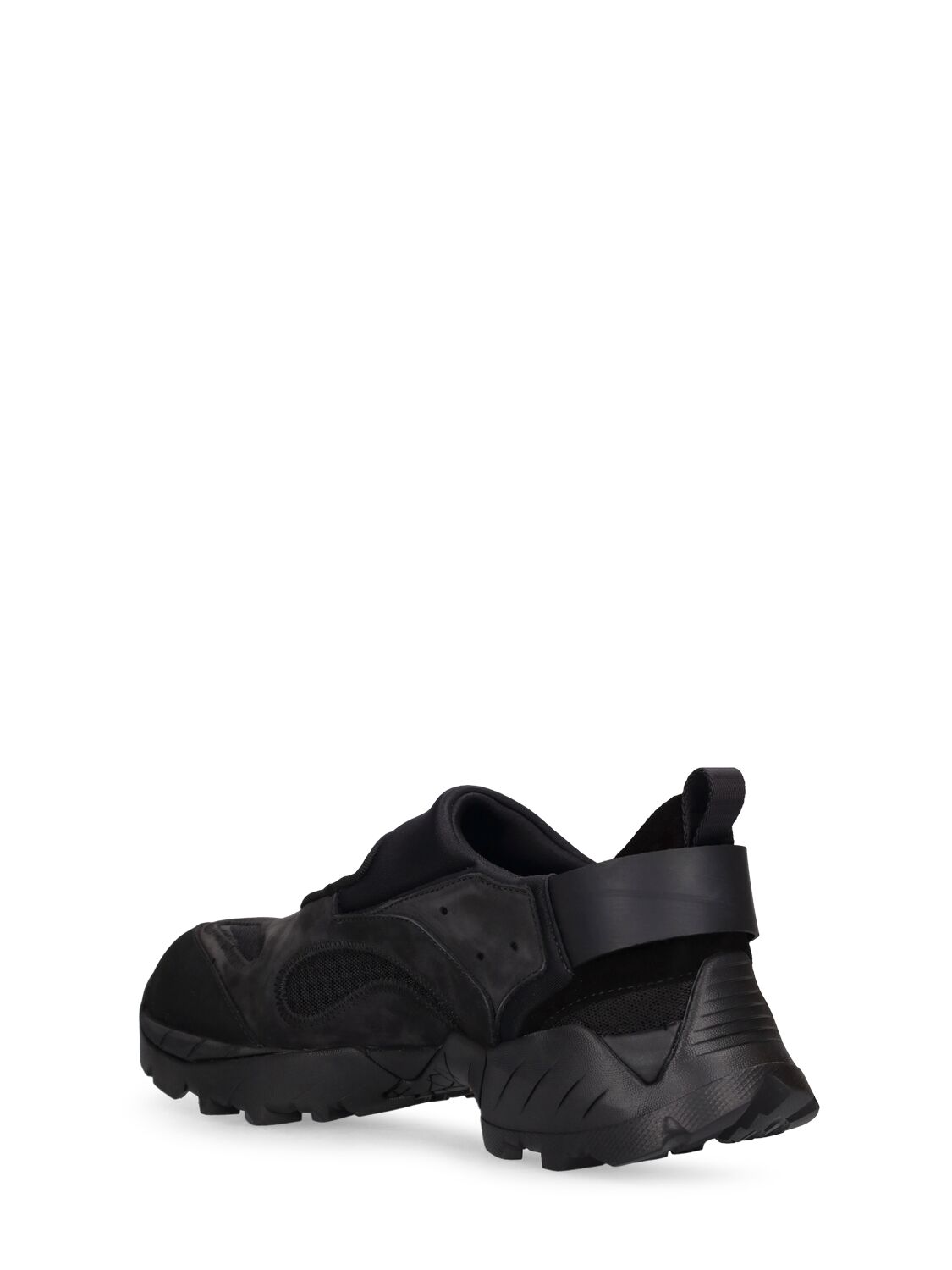 Shop Roa Rozes Tech & Leather Sneakers In Black