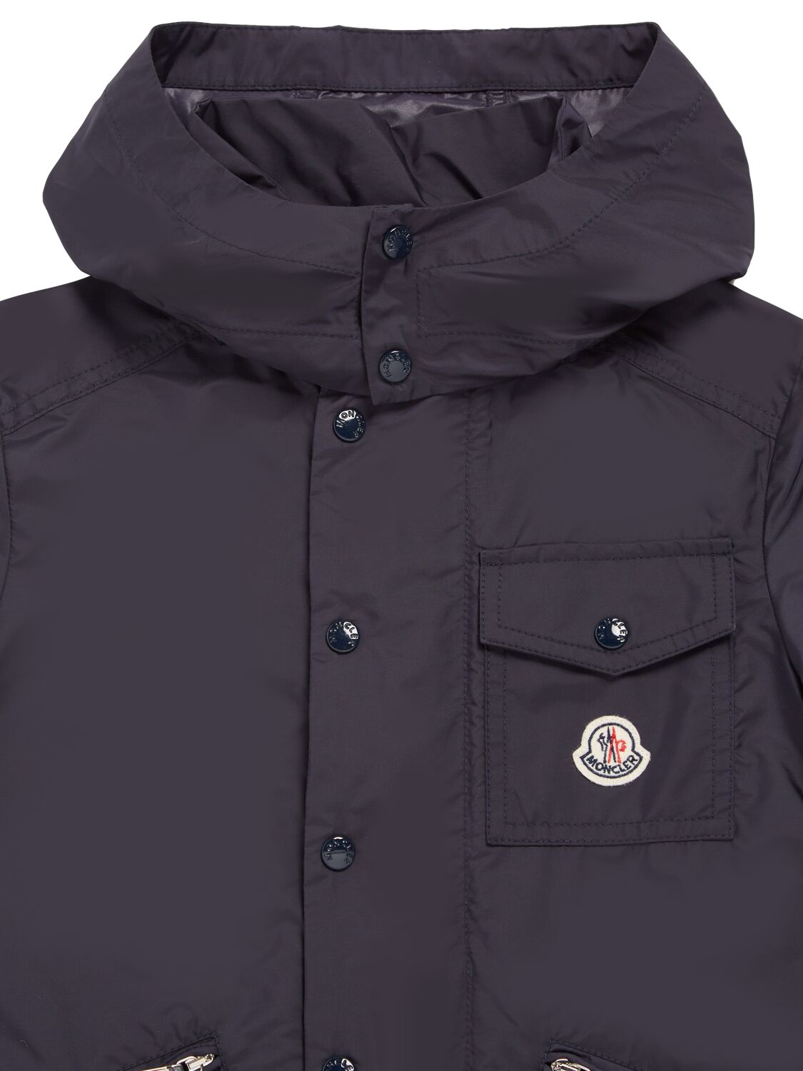 Shop Moncler Lusala Nylon Rainwear Jacket In Navy