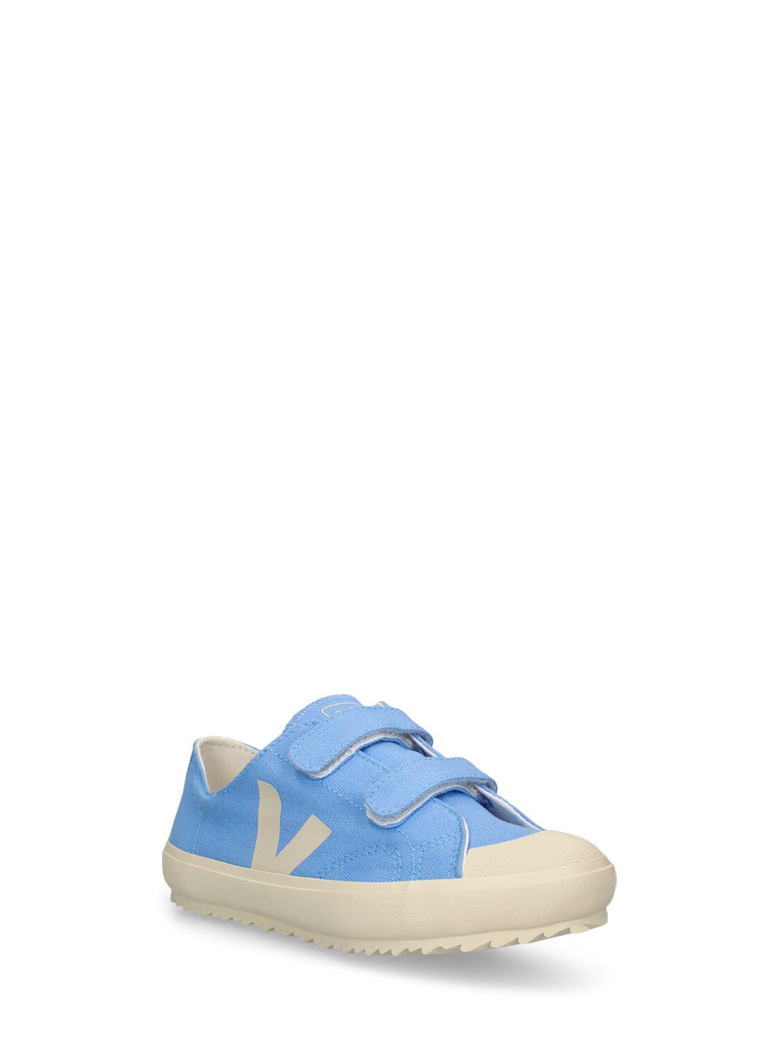 Shop Veja Ollie Cotton Canvas Strap Sneakers In Light Blue