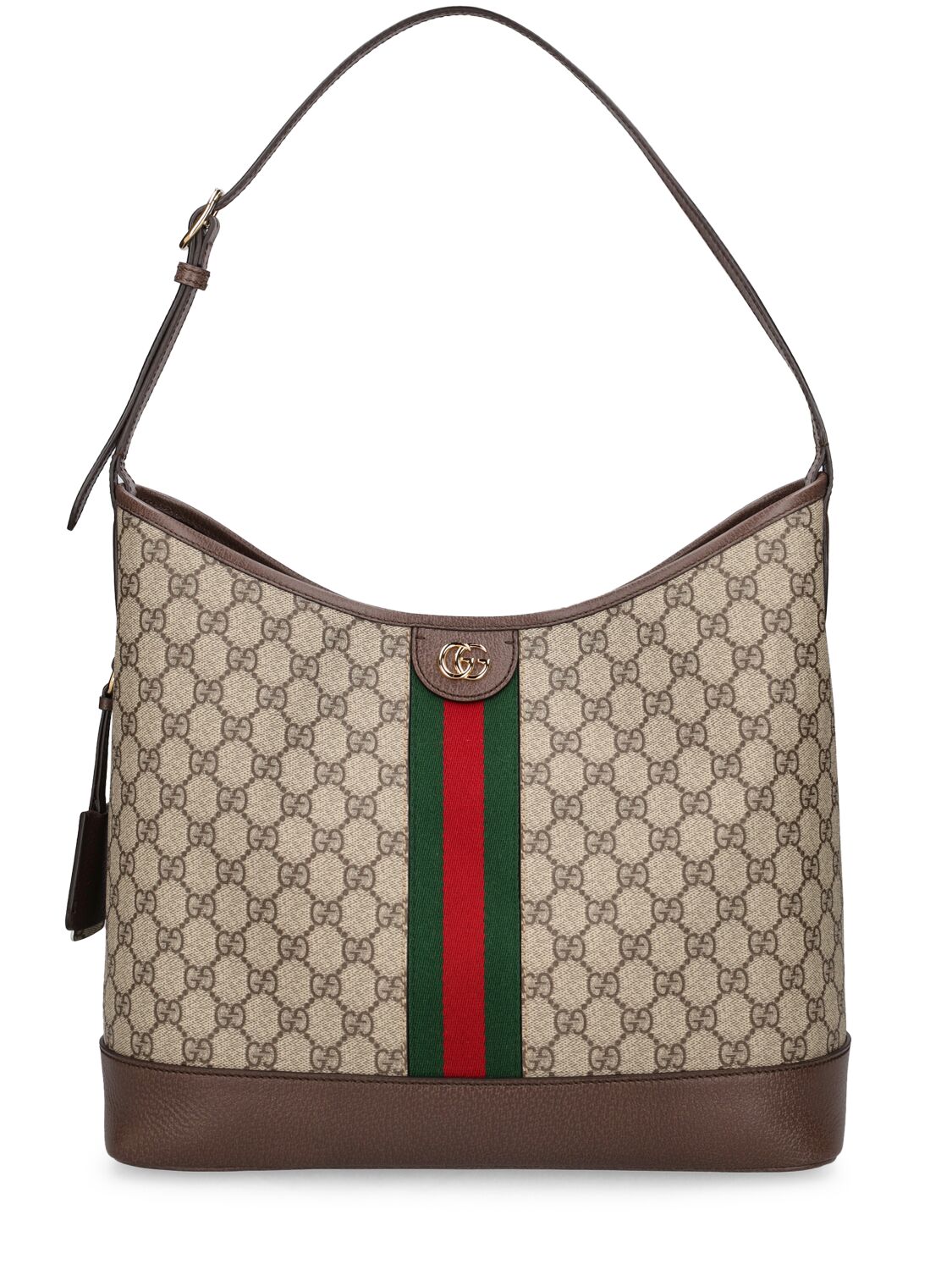 Shop Gucci Medium Ophidia Gg Canvas Shoulder Bag In Ebony