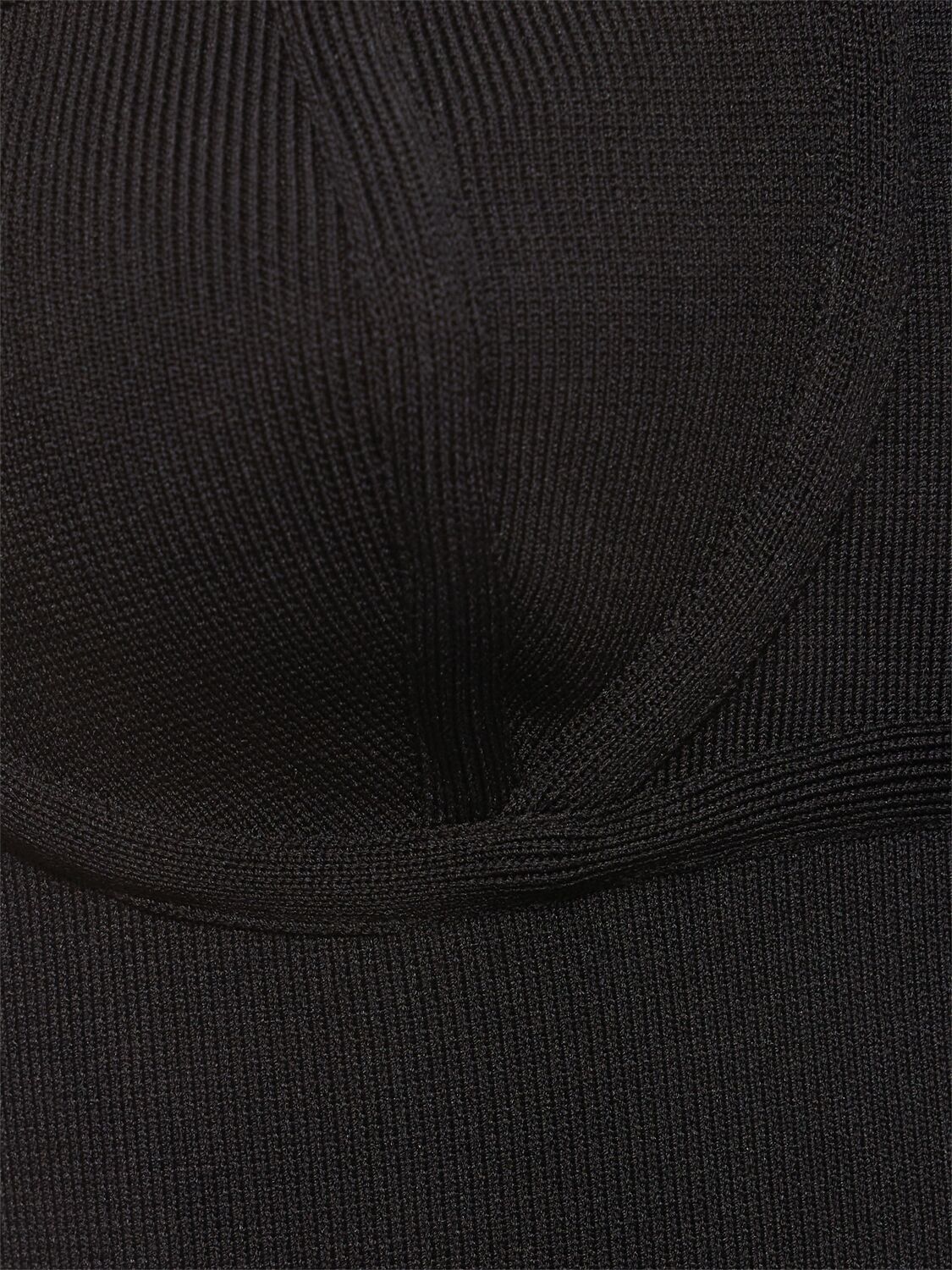 Shop Andreädamo Stretch Knit Viscose Midi Dress In Black