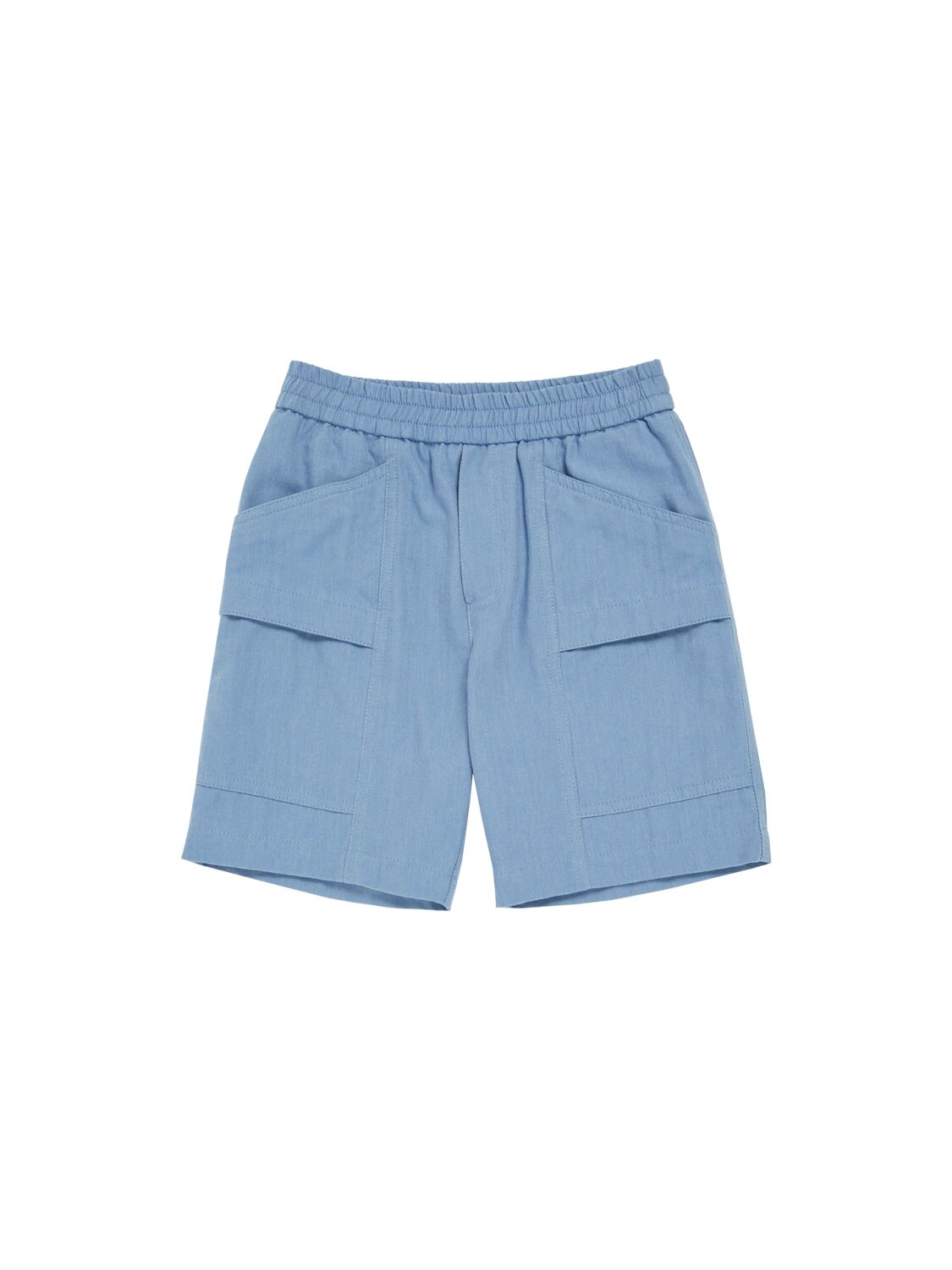 Image of Lightweight Cotton Denim Bermuda Shorts