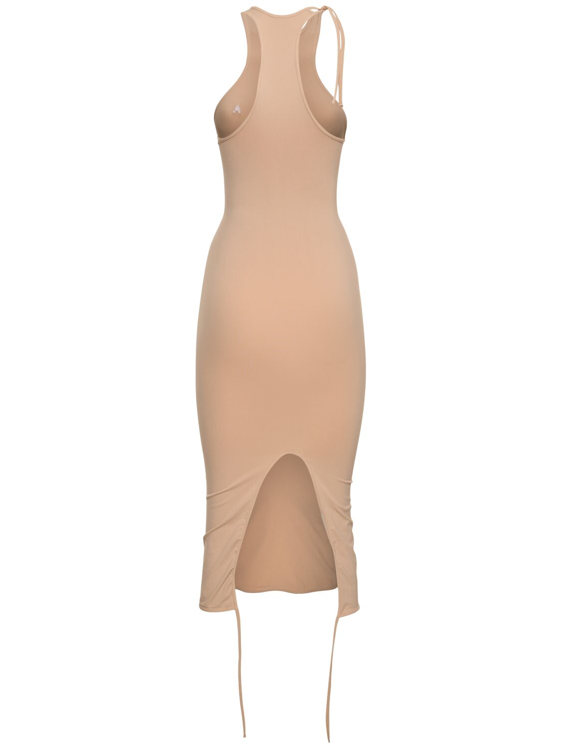 Shop Andreädamo Sculpting Jersey Midi Dress In Nude