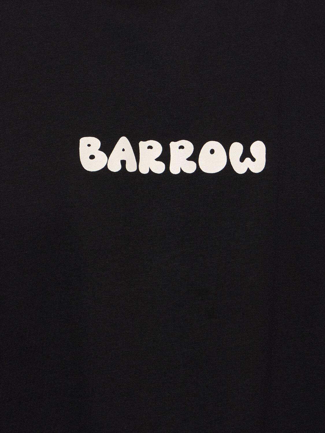 Shop Barrow Bear Printed Cotton T-shirt In Black