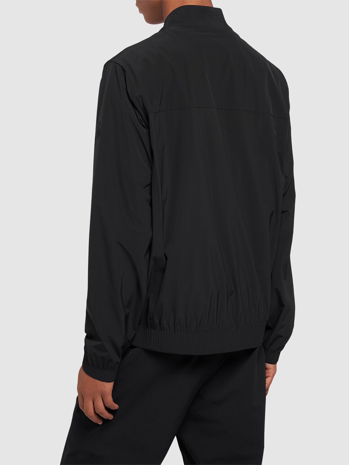 Shop Moncler Bernesi Nylon Bomber Jacket In Black