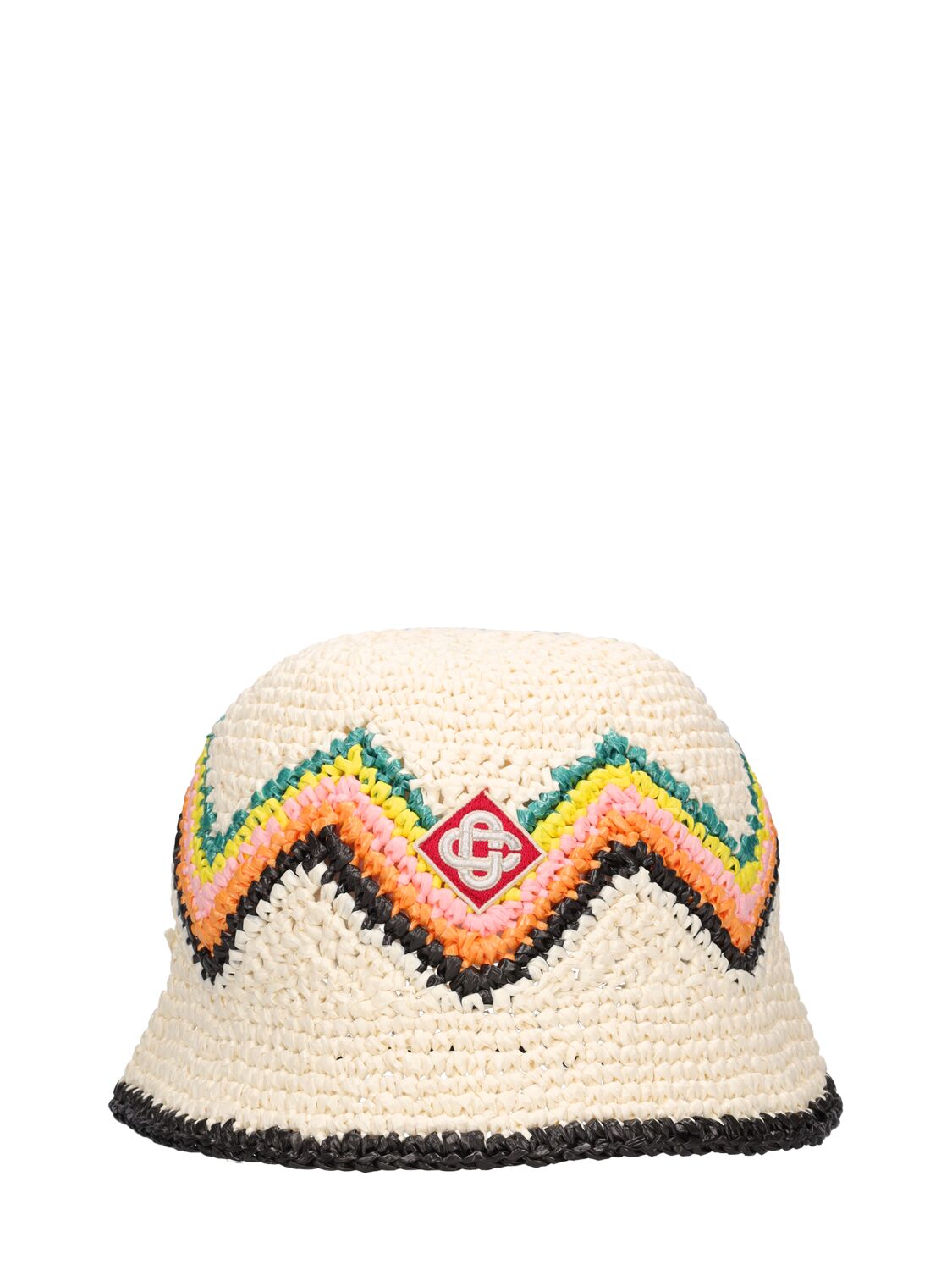 Image of Chevron Raffia Effect Crochet Hat