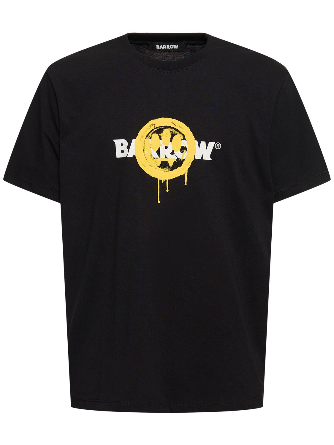 Barrow Printed Cotton T-shirt In Black