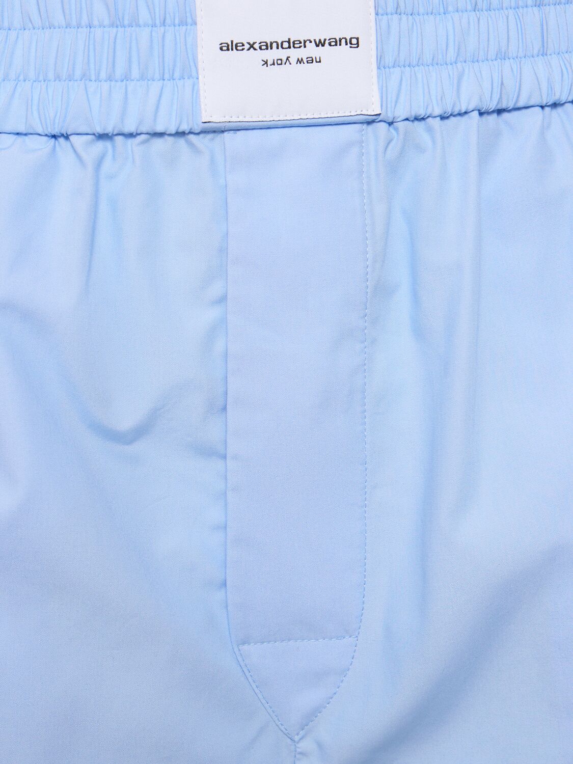 Shop Alexander Wang Classic Cotton Boxer Shorts In Chambray Blue