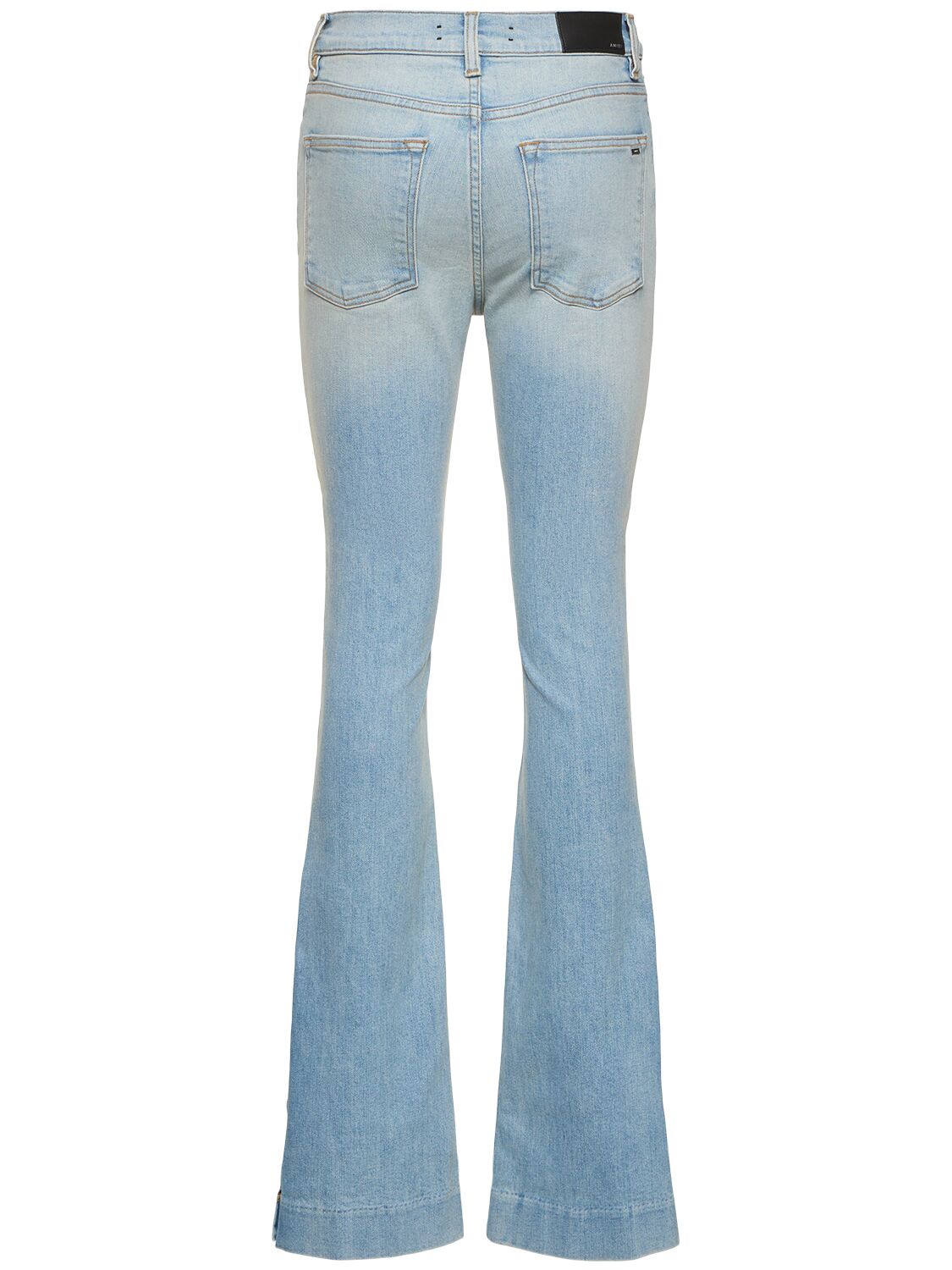 Shop Amiri Flared Denim Jeans In Light Blue