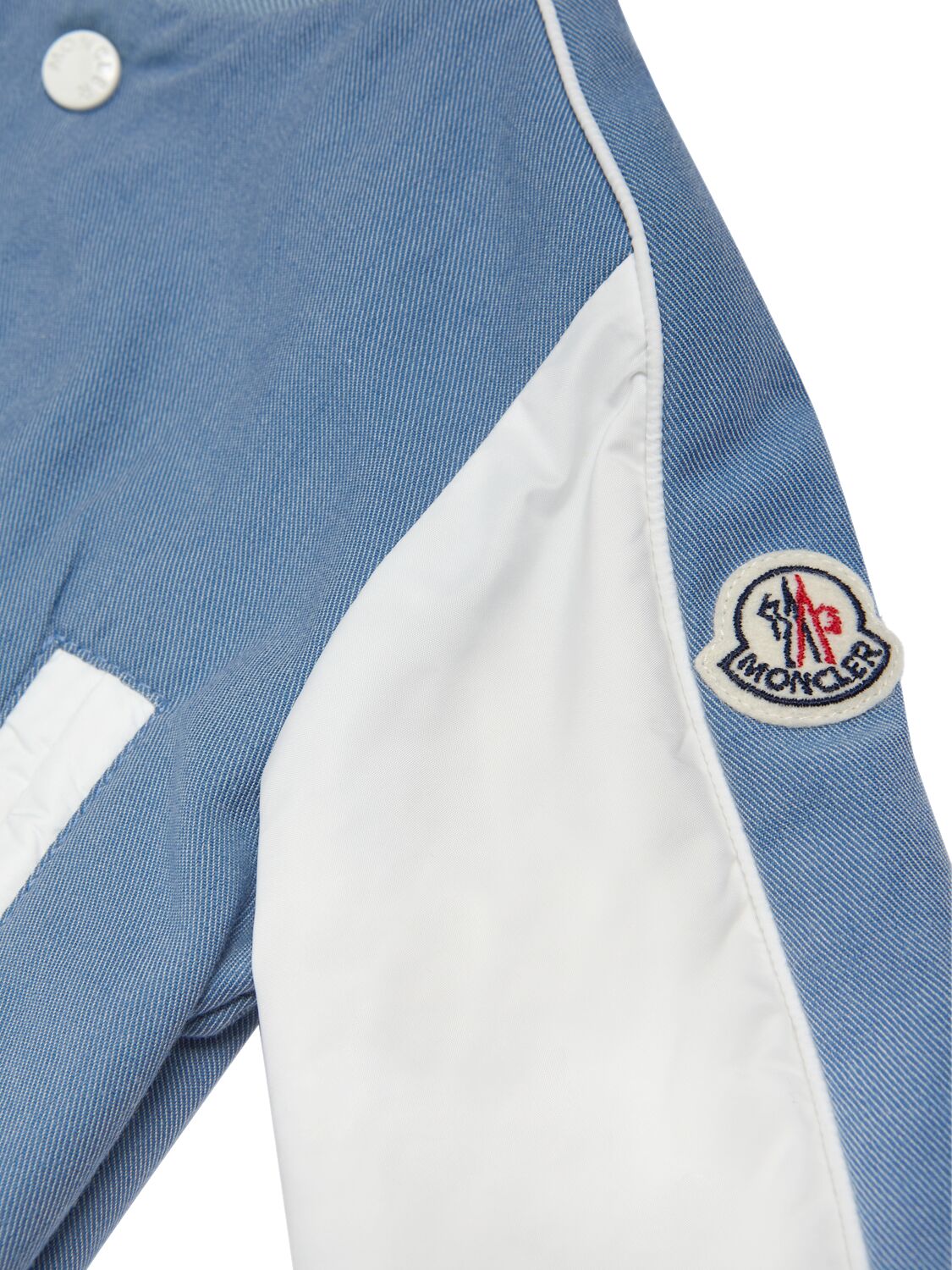Shop Moncler Kobby Cotton Denim Jacket In Blue