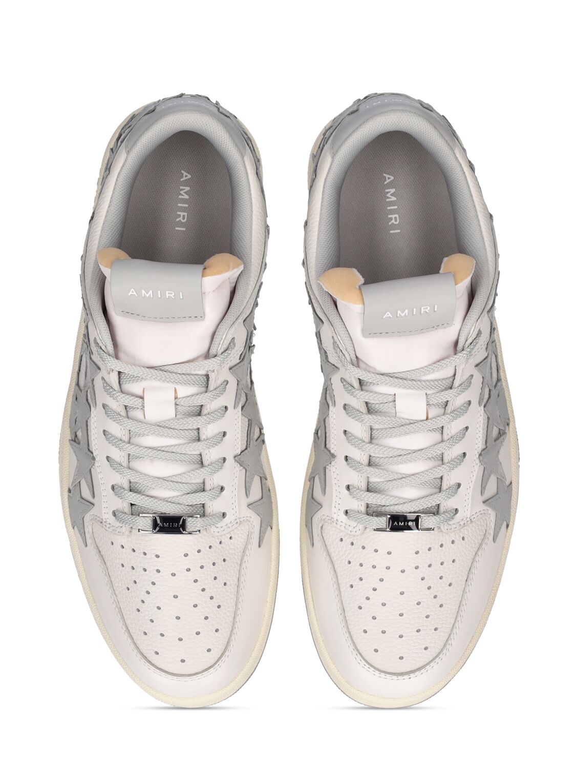 Shop Amiri Stars Cashmere Low Top Sneakers In White,grey