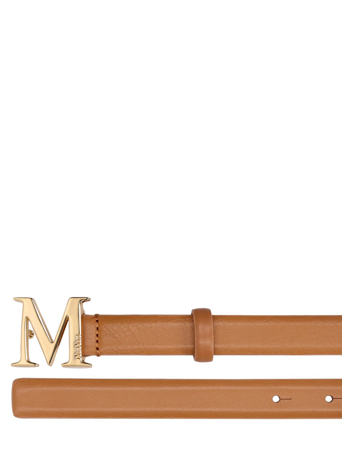 Shop Max Mara 20mm Classic Leather Belt In Sella