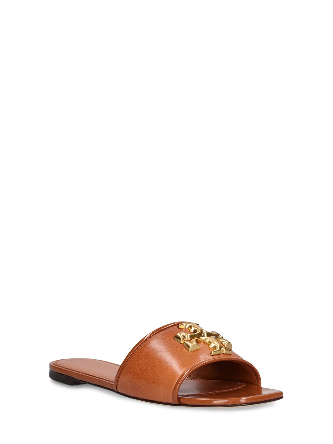Shop Tory Burch 10mm Eleanor Leather Slide Sandals In Tan
