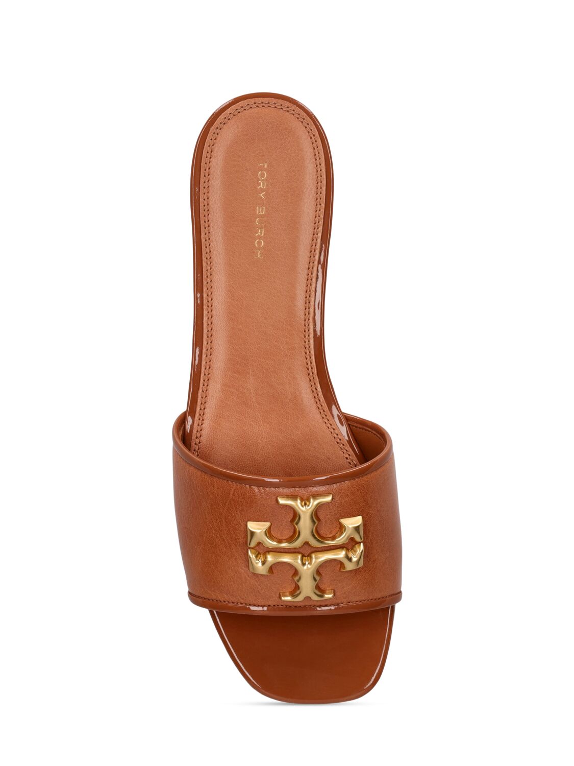 Shop Tory Burch 10mm Eleanor Leather Slide Sandals In Tan