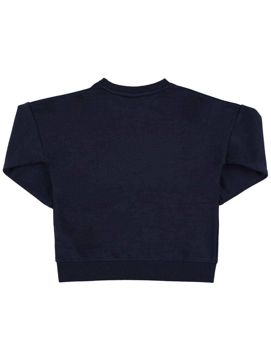 Shop Hugo Boss Rubberized Logo Cotton Sweatshirt In Navy