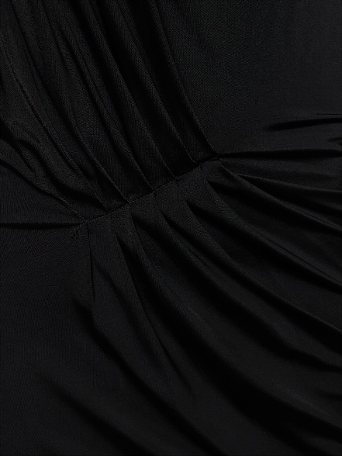 Shop Alexandre Vauthier Draped Satin L/s Open Back Long Dress In Black