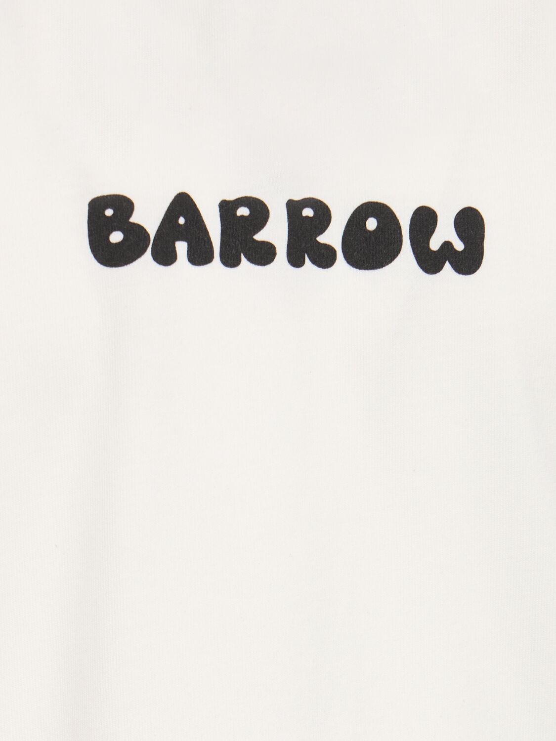 Shop Barrow Bear Printed Cotton T-shirt In Off White