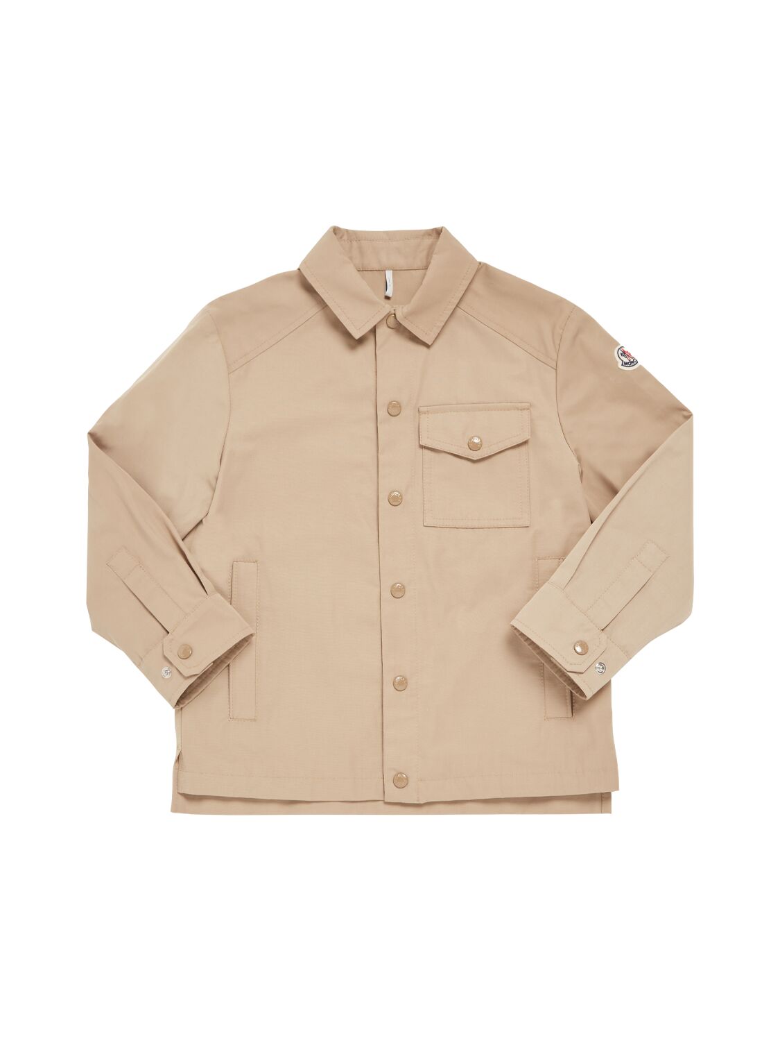 Moncler Kids' Chisulo Tech & Cotton Shirt Jacket In Beige