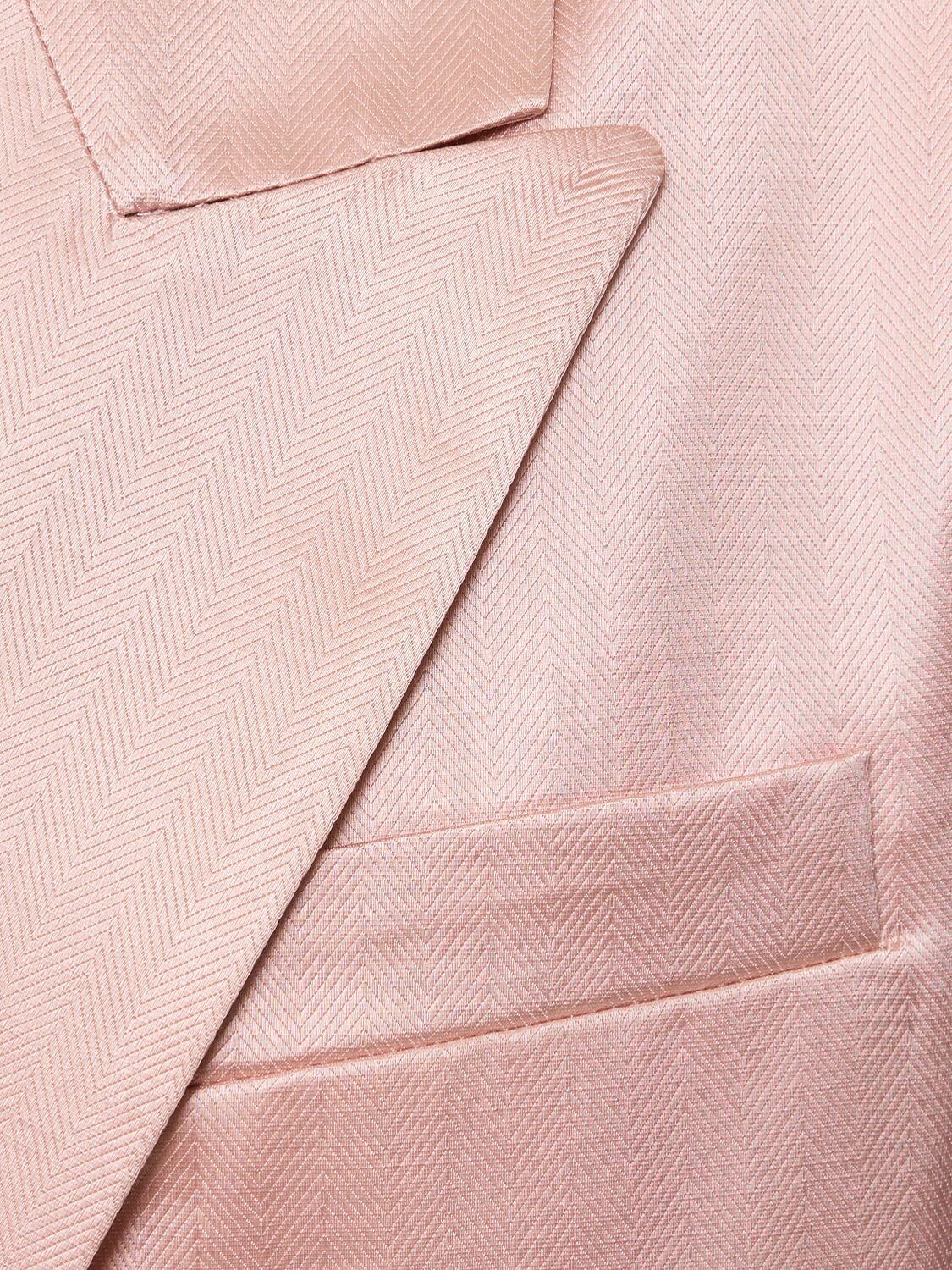 Shop Forte Forte Chic Herringbone Tailored Jacket In Pink