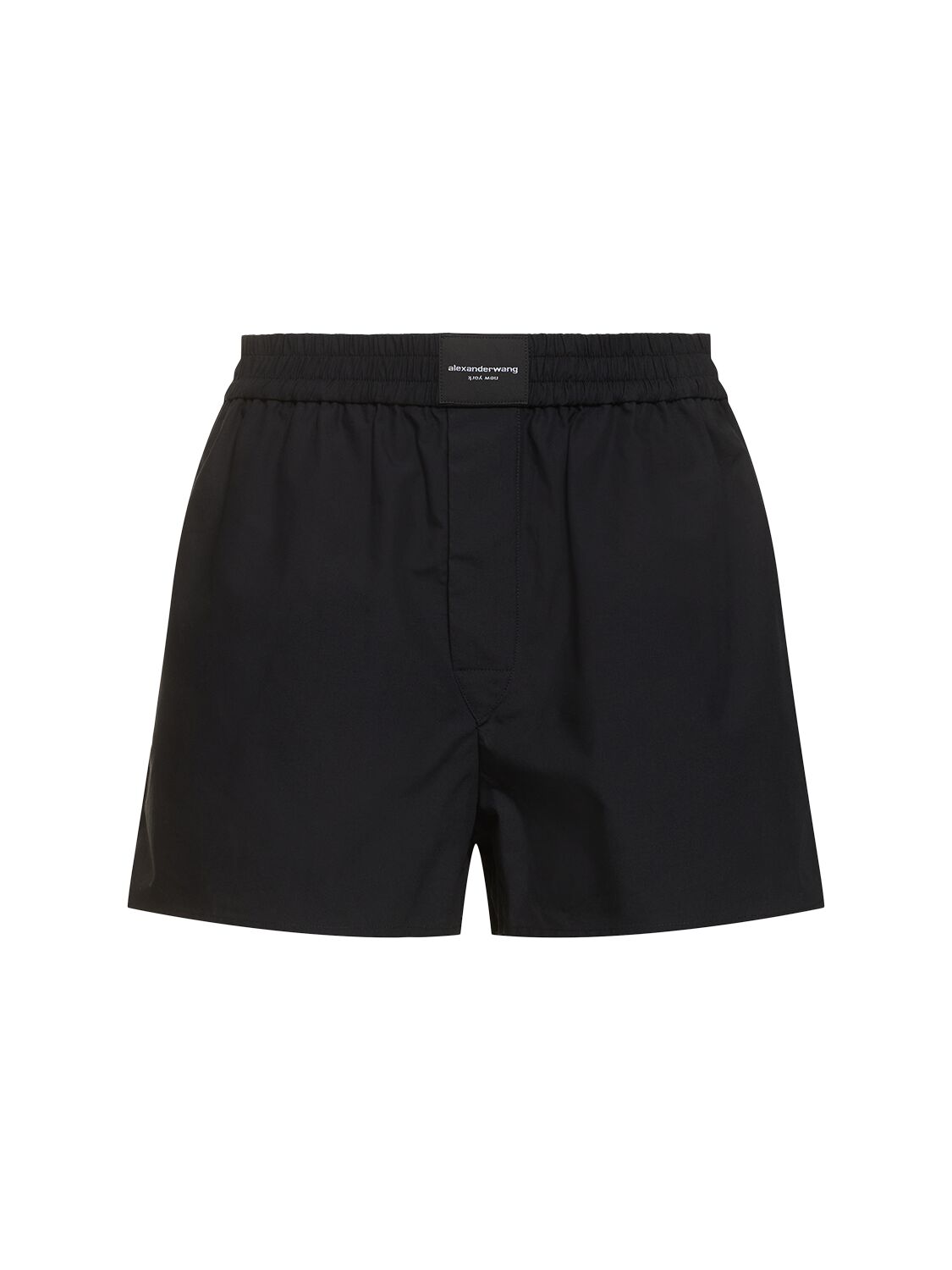 Shop Alexander Wang Classic Cotton Boxer Shorts In Black