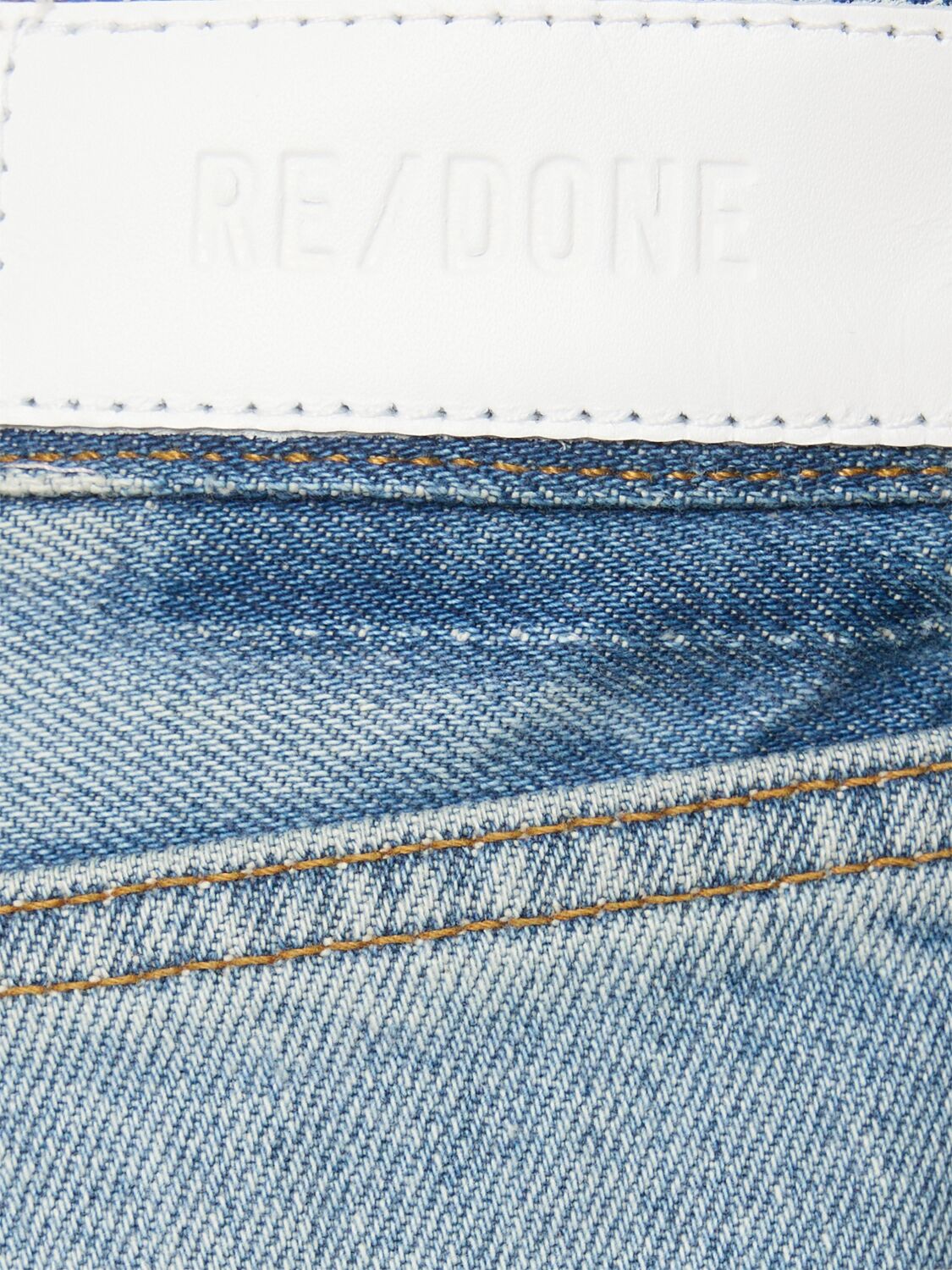 Shop Re/done Easy Straight Cotton Denim Jeans In Light Blue