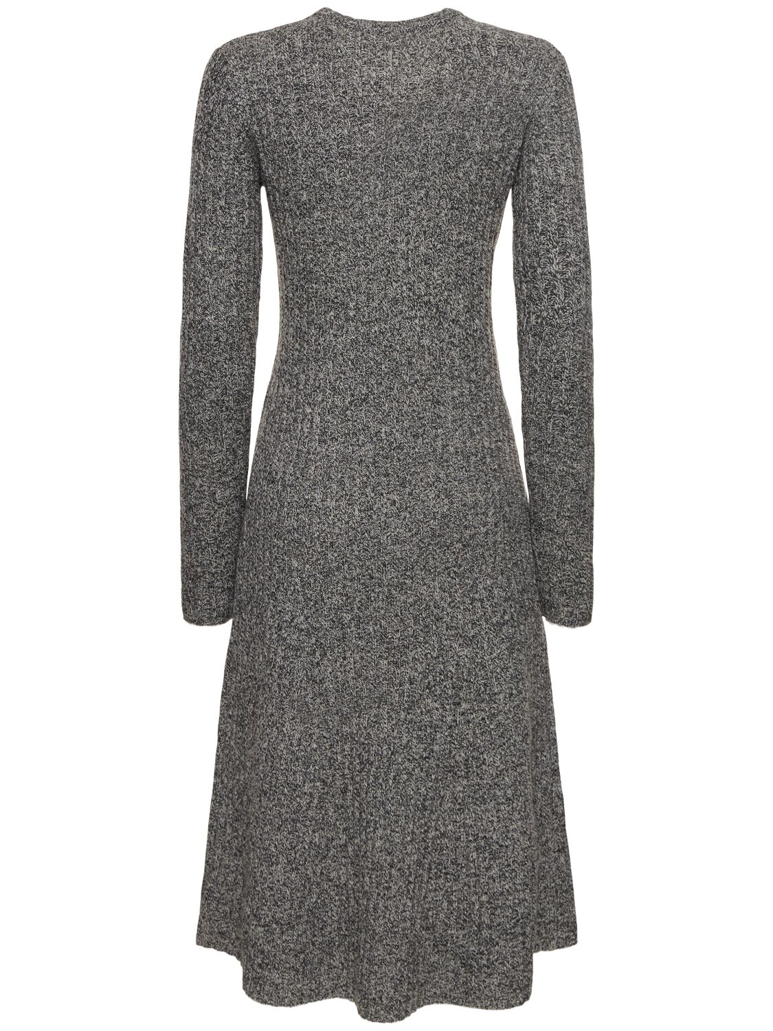 Shop Designers Remix Carmen Ribbed Wool Midi Dress In Black