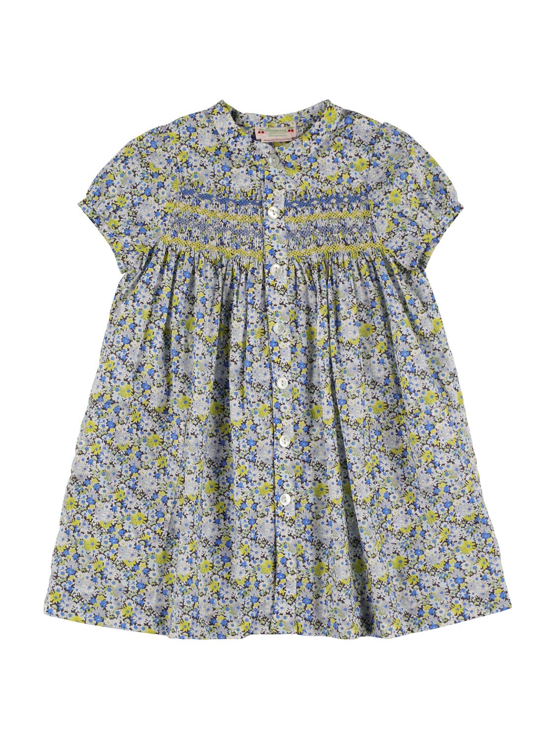 Bonpoint Kids' Printed Cotton Dress In Blue