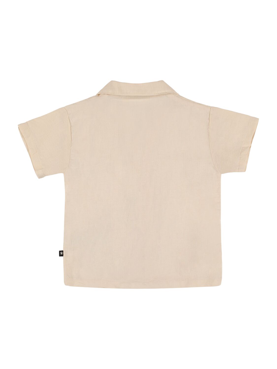 Shop Molo Cotton & Linen Short Sleeve Shirt In Light Beige