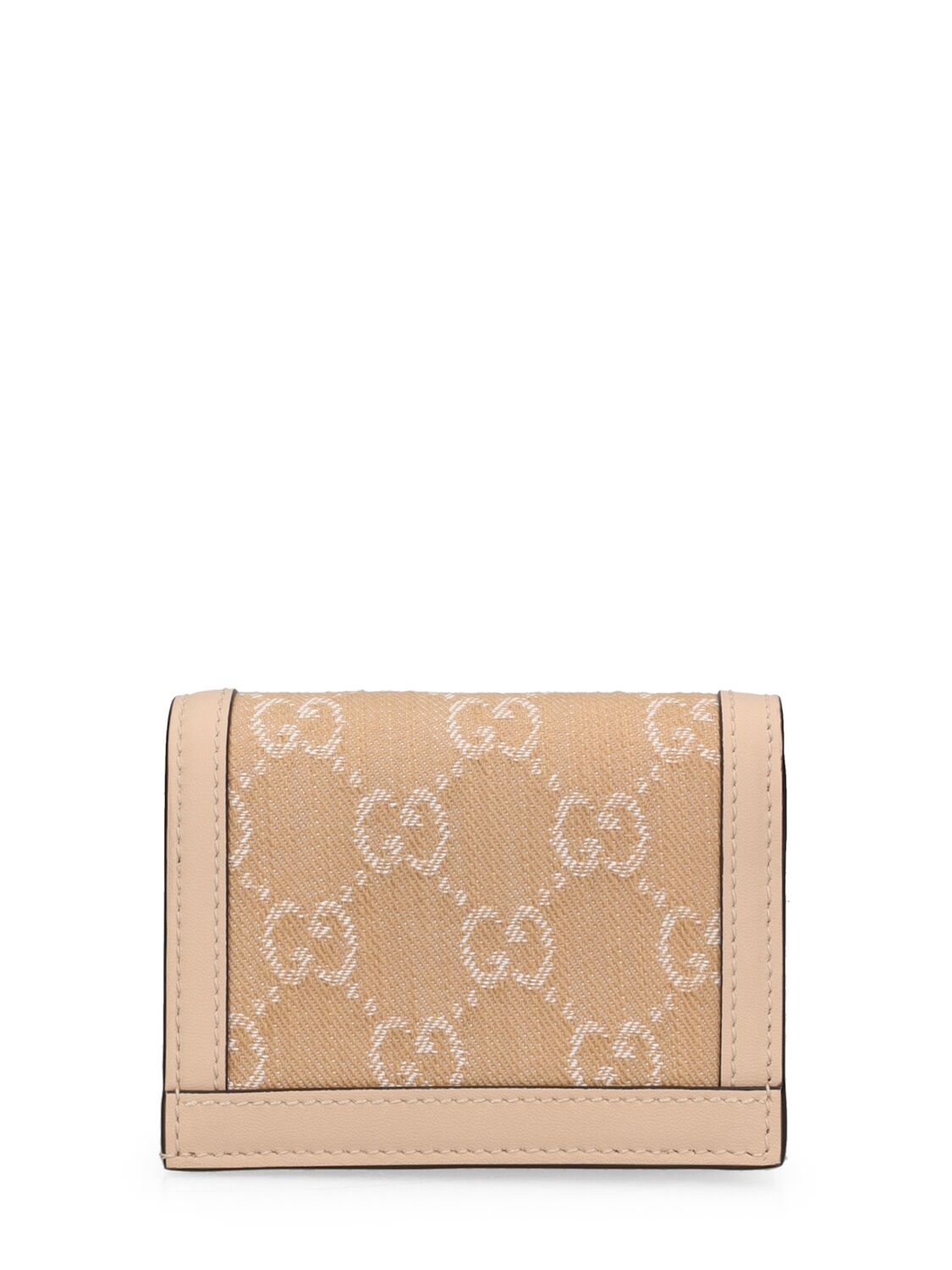Shop Gucci Ophidia Gg Denim Card Case Wallet In Pink