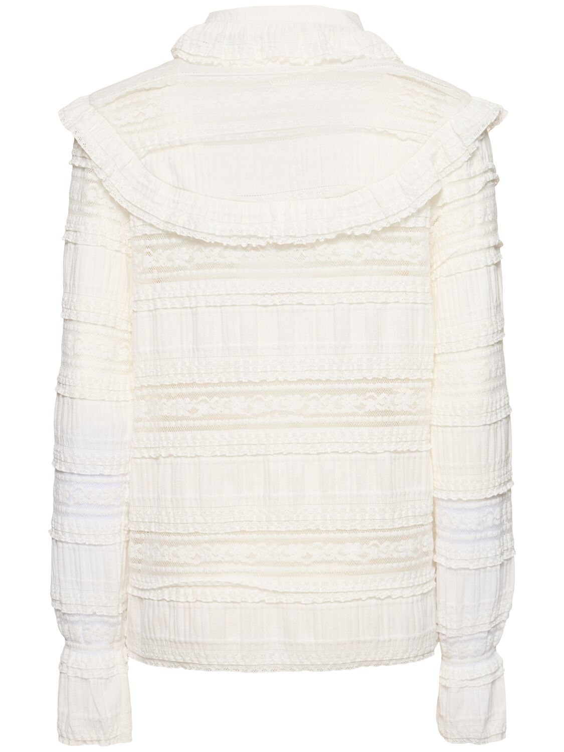 Shop Designers Remix Avery Cotton Blend Lace Shirt In White