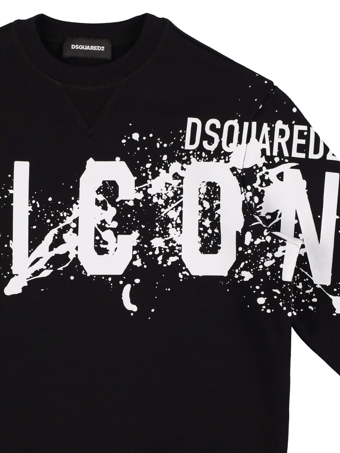 Shop Dsquared2 Printed Logo Crewneck Sweatshirt In Black
