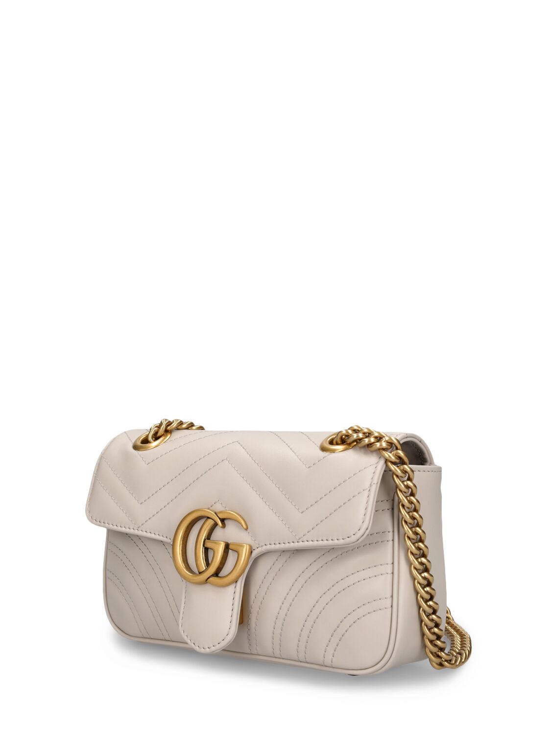 Shop Gucci Mini Gg Marmont Matelassé Leather Bag In White
