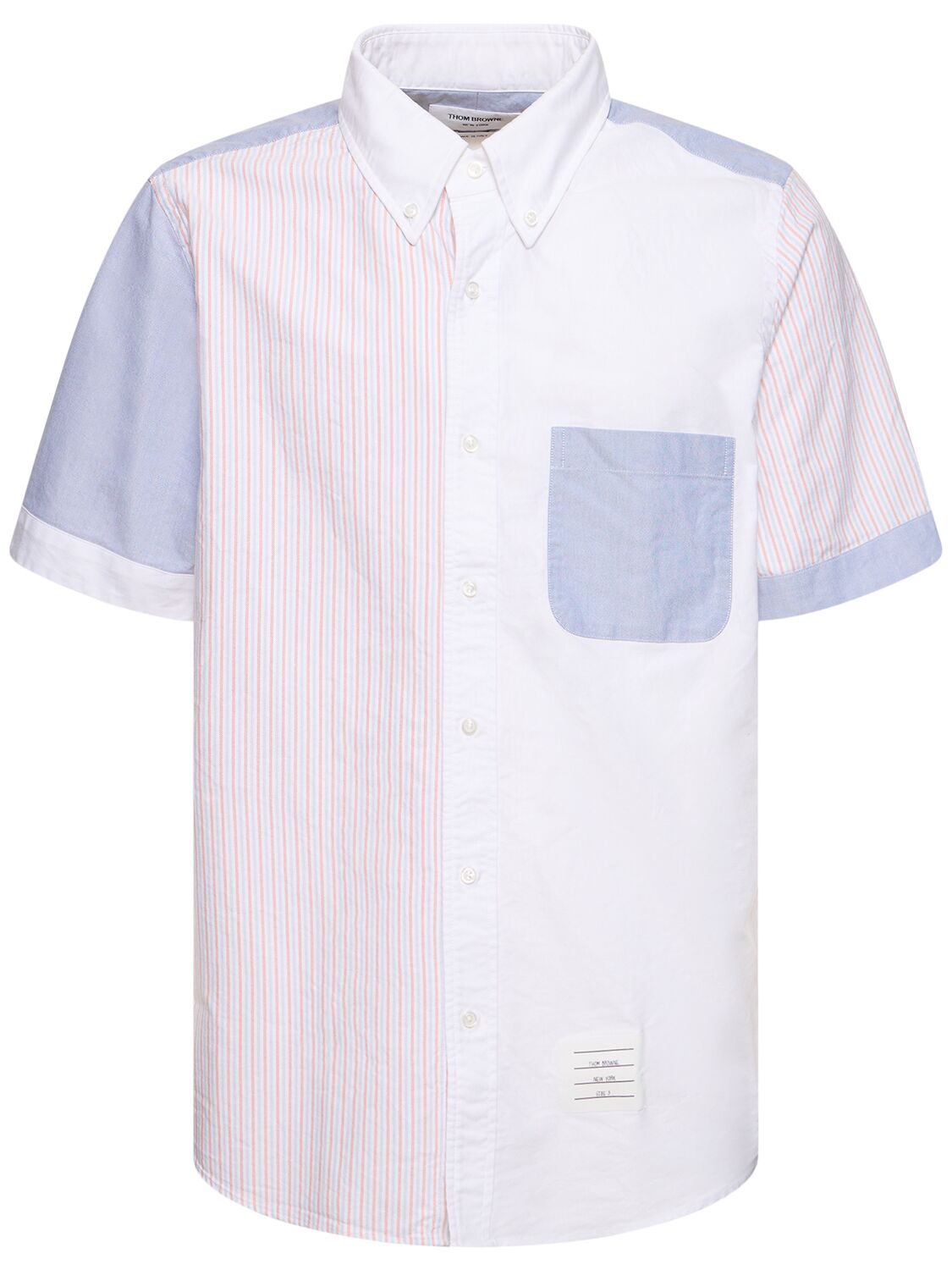 Shop Thom Browne Straight Fit Button Down S/s Shirt In Orange