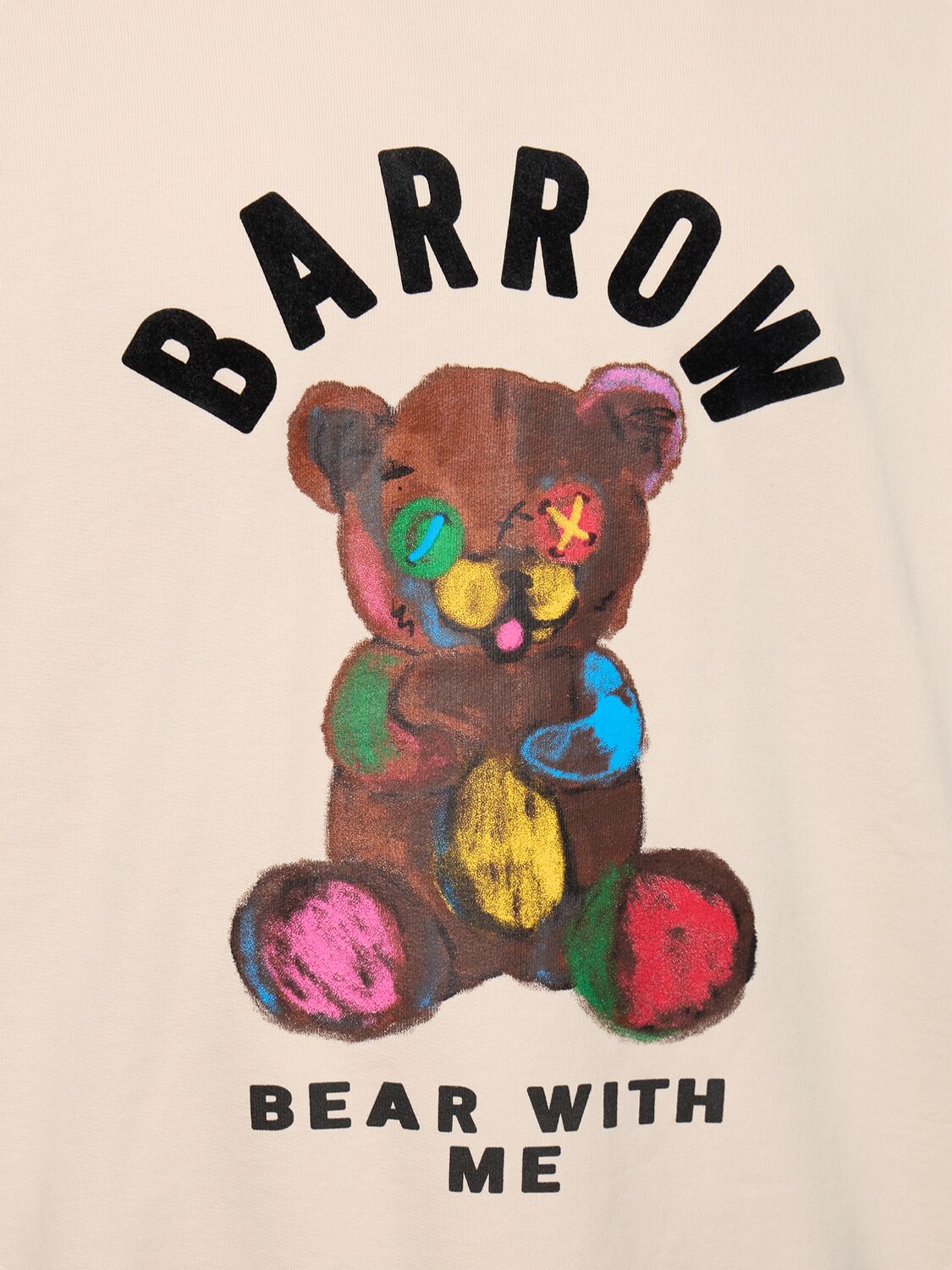 Shop Barrow Bear Printed Hoodie In Turtledove