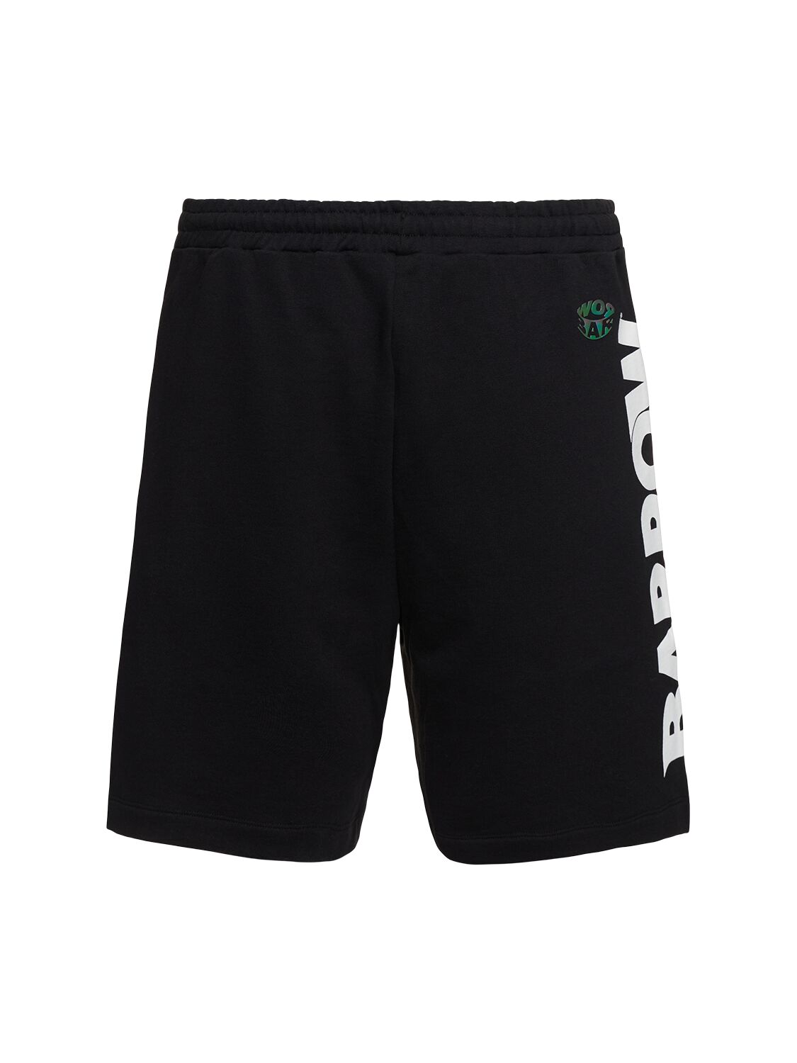 Shop Barrow Printed Sweat Shorts In Black