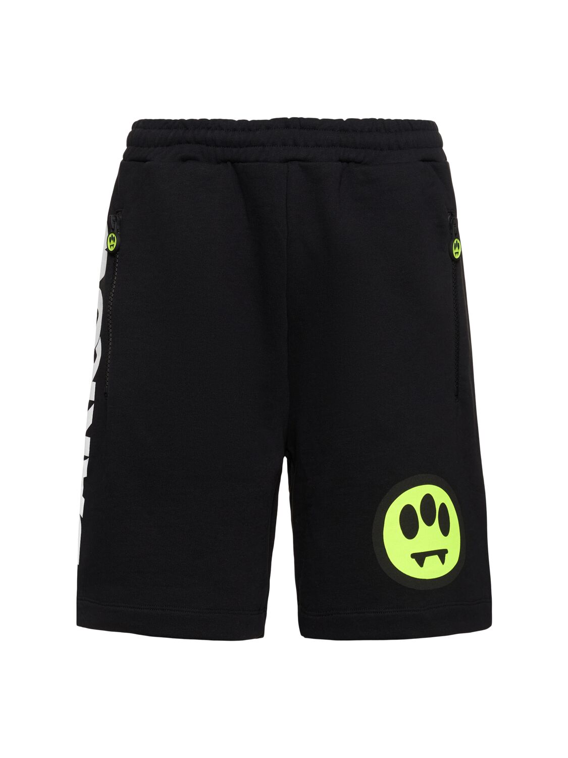Barrow Printed Sweat Shorts In Black