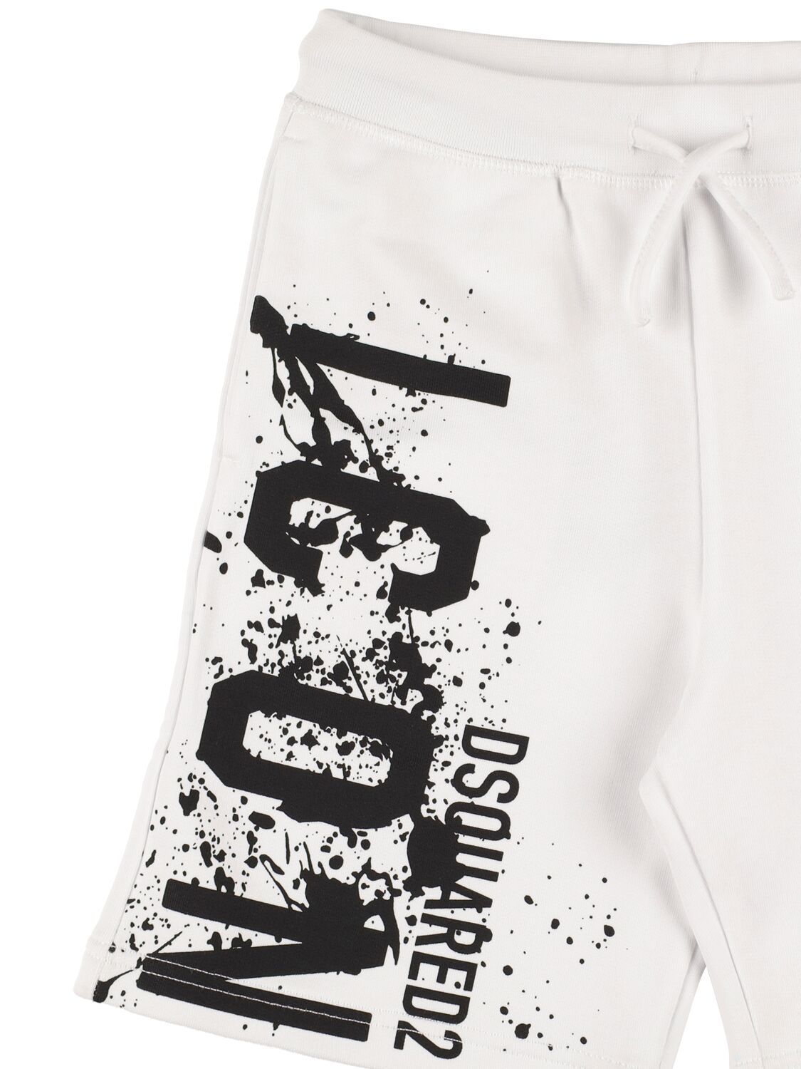 Shop Dsquared2 Printed Cotton Sweat Shorts In White