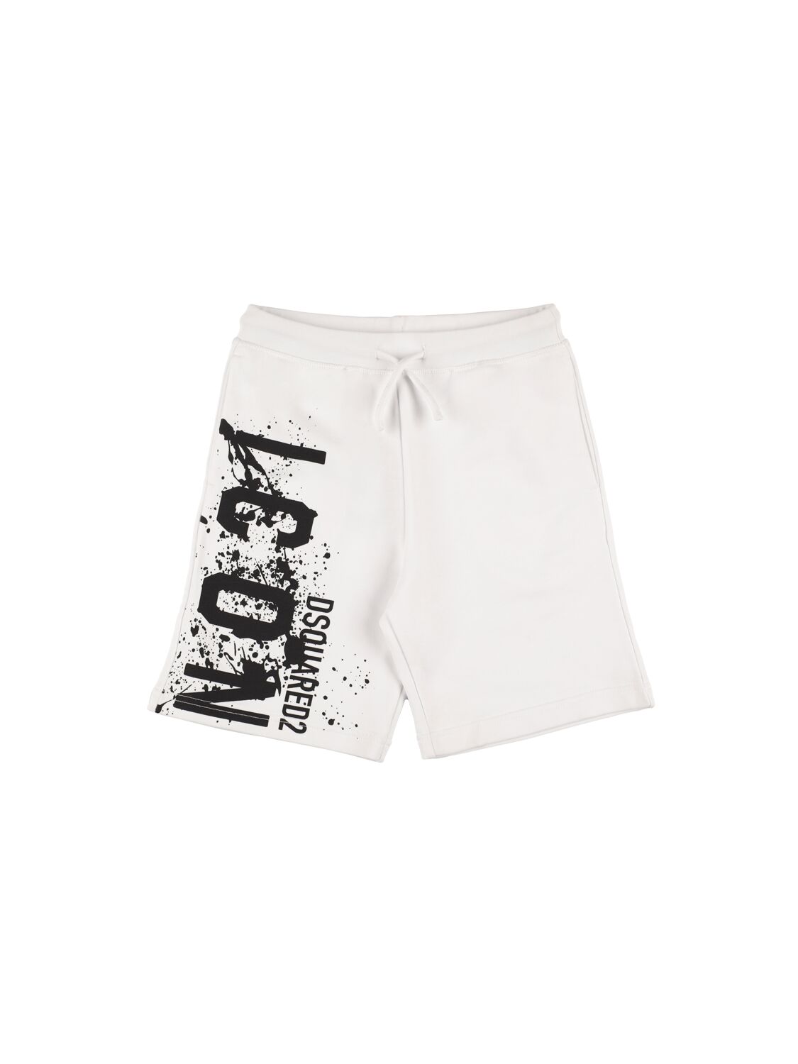 Dsquared2 Kids' Printed Cotton Sweat Shorts In White