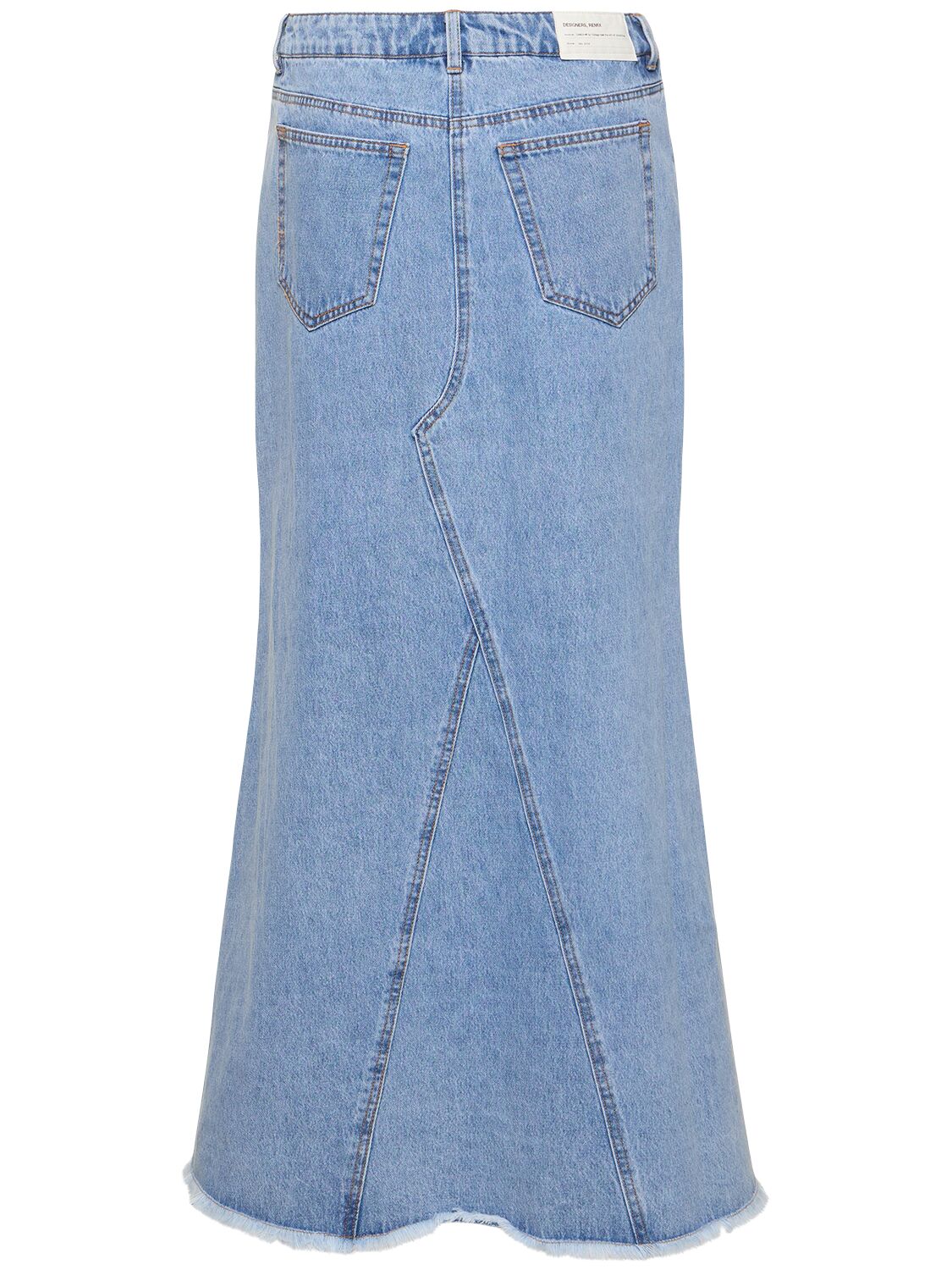 Shop Designers Remix Miles Patchwork Denim Maxi Skirt In Light Blue