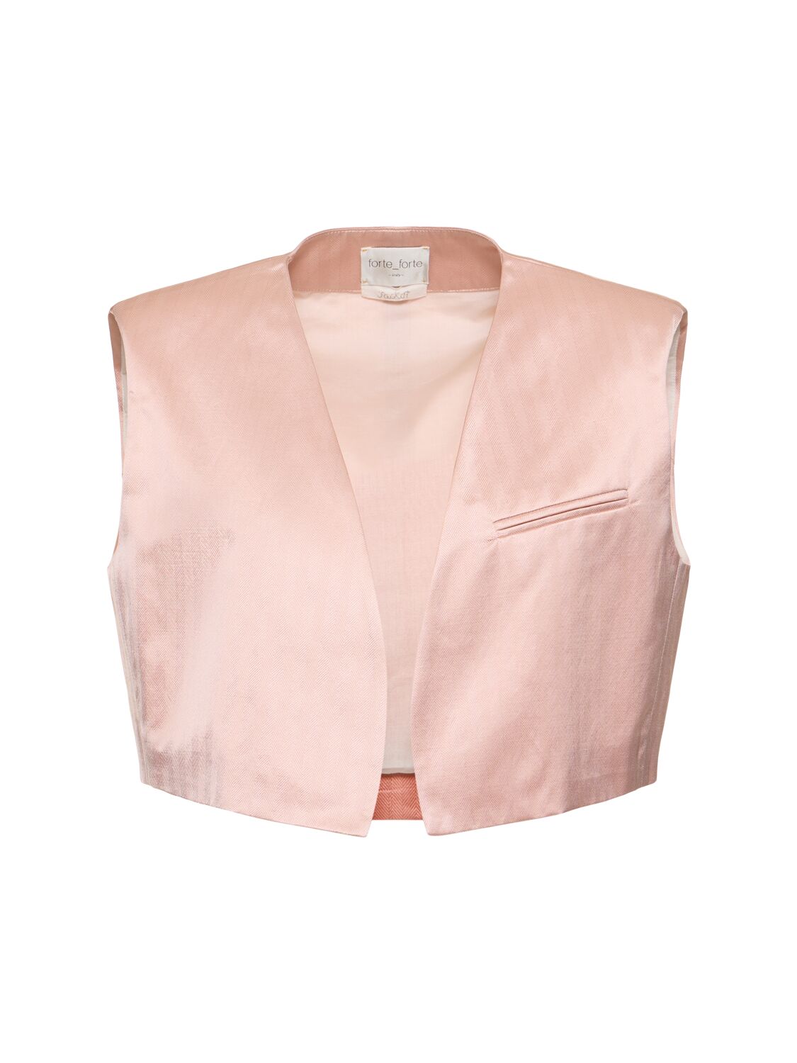 Forte Forte Chic Herringbone Tailored Vest In Pink