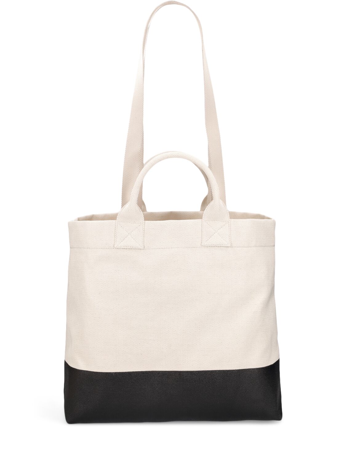 Shop Gucci Cabas Small Bicolor Cotton Tote Bag In Natural,black